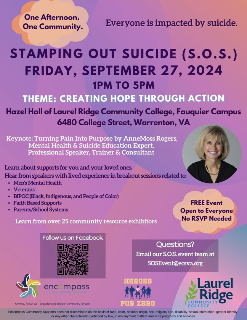 Stamping Out Suicide Event by Encompass Community Supports